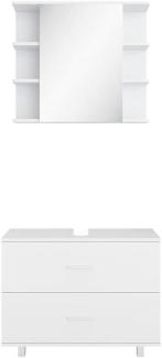 Badmöbel-Set Ilias Weiß 2 Teile, Unterschrank 80 cm Vicco