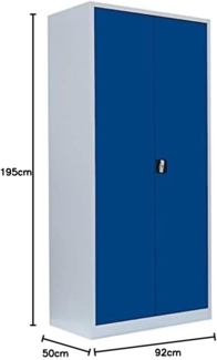 Stahl-Aktenschrank Metallschrank abschließbar Büroschrank Stahlschrank 195 x 92,5 x 50 cm Lichtgrau/Blau 530351