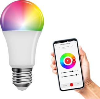 EMOS GoSmart - Smart Home RGB LED-Lampe A60 mit App - E27 - dimmbar, mehrfarbig & Weißtöne - 1050lm - sparsam, 11W (statt 75W Glühbirne) - 20 000 Stunden - ZigBee - Google Home und Alexa kompatibel