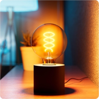 SSC-LUXon LED Spiegelleuchte NAMBI Wand- & Tischlampe schwarz mit Steckerkabel mit LED E27 Globe, Extra Warmweiß