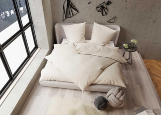 TENCEL™ Lyocell Bettwäsche beige Garnitur 240x220 + 2x 80x80