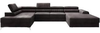 Designer Sofa Collina mit Schlaf- und Klappfunktion Samt Dunkelbraun Links