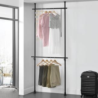 Teleskopgarderobe Kemi mit 2 Garderobenstangen 75 - 115 cm [en. casa]