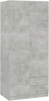 vidaXL Kleiderschrank Betongrau 80x52x180 cm Holzwerkstoff 800643