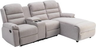 Vente-unique - Ecksofa Relaxsofa - Ecke Rechts - Stoff - Beige - MACEDONIA