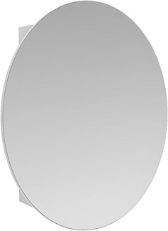 Vente-unique - Badezimmer Hängeschrank oval mit Spiegel - Weiß - RURI