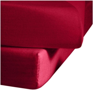 Fleuresse Mako-Jersey-Spannlaken Jenny C Farbe bordeaux 4580 Größe: 120x200 cm