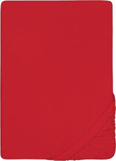 Biberna Frottee-Stretch Spannbettlaken Spannbetttuch 90x200 cm - 100x200 cm Rot