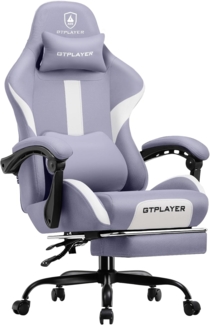 GTPLAYER Gaming-Stuhl Ergonomischer Gaming Sessel Schreibtischstuhl Gamer Stuhl aus Stoff, Federsitzkissen mit Fußstütze