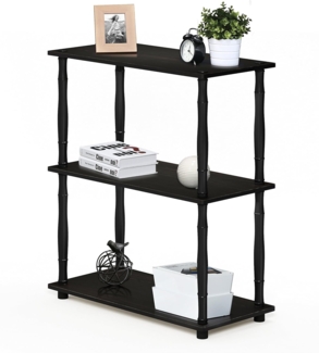 Furinno kompaktes Mehrzweck-Regal mit 3 Ebenen, holz, Espresso/Schwarz, 29. 46x59. 94x75. 18 cm