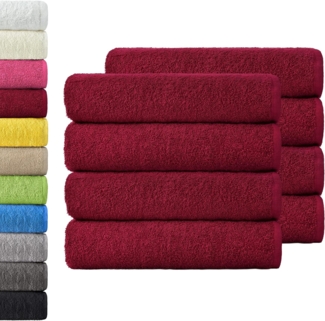 NatureMark 8er Spar-Pack Frottier Handtücher, Handtuch-Set, 50 x 100 cm, Bordeaux rot, 100% Baumwolle