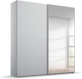 Rauch Möbel Beluga Schwebetürenschrank Schrank Kleiderschrank Seidengrau mit Spiegel, 2-türig, Inklusive 2 Kleiderstangen, 2 Einlegeböden, BxHxT 180 x 222 x 69 cm