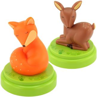 ANSMANN Nachtlicht Fuchs & Reh Set - Süße Einschlafhilfe mit Touchsensor