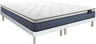Vente-unique - Bett-Set 180x200 cm - Polsterbettgestell + Taschenfederkernmatratze 7 Zonen + Memory-Gel - 23 cm - VARNO von YSMÉE