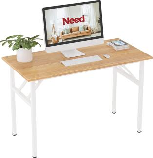 Need Klapptisch Computertisch Schreibtisch Klassischer Klappbarer Tisch 120CM aus Holzwerkstoffen und Metallframe,Konferenztische,PC Tisch Bürotisch Esstisch für Zuhause und Büro,120 * 60CM,AC5BW