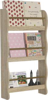 VCM Wandregal Kilaro 920324 Honig-Eiche H. 80 x B. 43 x T. 14 cm