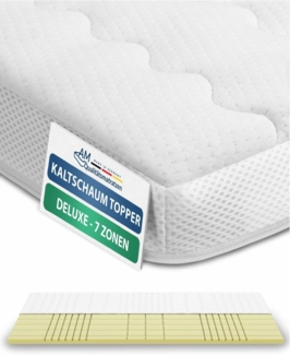 AM Qualitätsmatratzen, Topper 3D Deluxe Kaltschaum Topper, 7-Zonen, Ideal für Boxspringbetten, RG50, 8 cm hoch, Komfortschaum, 80x200 cm