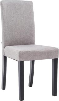 CLP Esszimmerstuhl Ina Stoff mit hoher Rückenlehne,hellgrau schwarz