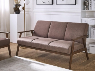 Beliani 'Asnes' 3-Sitzer Sofa Polsterbezug braun
