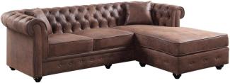 Chesterfield Ecksofa Microfaser Vintage Look TOLEDO