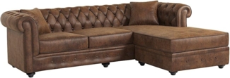 Chesterfield Ecksofa Microfaser Vintage Look TOLEDO