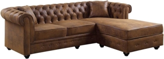 Chesterfield Ecksofa Microfaser Vintage Look TOLEDO