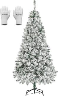 Salcar Künstlicher Weihnachtsbaum Weihnachtsbaum mit Schnee, Tannenbaum Künstlich mit PVC Schnee Nadeln, Nordmanntanne, 120 cm mit 256 Spitzen