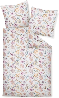 Janine Soft-Seersucker Bettwäsche 155x220 Paisley Blätter bunt 20140-04