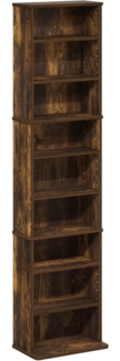Furinno Jaya Multimedia-Medienspeicher-Tower-Rack mit 9 Regalen und verstellbaren Regalen, Bernsteinkiefer