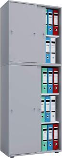 VCM Büroschrank Lona 914378 Grau B. 70 x H. 184 x T. 37 cm