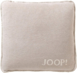 JOOP Uni Kissen Doubleface|50x50 cm Dekokissen gefüllt| Feder-Ecru