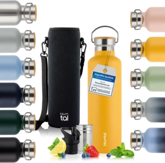 Blumtal Thermoflasche Thermosflasche 1L - doppelwandige Flasche Edelstahl 1L - BPA frei