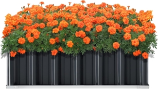 Pflanzbeet Zevenaar 90x90x30cm Stahl Anthrazitgrau [en. casa]