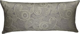 Bettwaesche-mit-Stil Mako-Satin Damast Paisley Bettwäsche "Davos" grün - grau Kissenbezug 40x80 cm