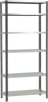 Simon Rack Schwerlastregal, 2000 x 800 x 300 mm, Bis 100 kg Belastbar, 6 Verstellbare Ablagen, Kellerregal, Lagerregal, Anthrazit/Weiss- Comfort