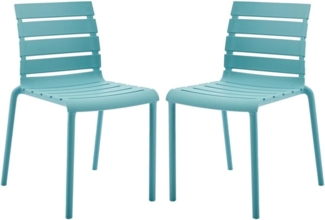 Vente-unique - Gartenstuhl stapelbar 2er-Set - Polypropylen - Himmelblau - PANDJI von MYLIA