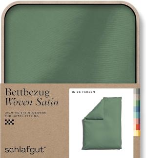 Schlafgut Woven Satin Bettwäsche|Bettbezug einzeln 135x200 - 140x200 cm| green-mid