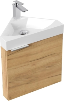 Gäste WC Eckbadmöbel Diamant Slimline Gästebad SoftClose eiche gold : Eiche Gold