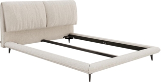 Polsterbettgestell Cusino 140x200 cm Bouclé Creme-Weiß