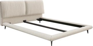 Polsterbettgestell Cusino 140x200 cm Bouclé Creme-Weiß