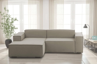 Talamo Italia - Sofa mit Halbinsel Nadia, modulares 2-Sitzer-Sofa mit linker Halbinsel, Stoffsofa, 100 % Made in Italy, 220 x 170 x 70 cm, Taupe