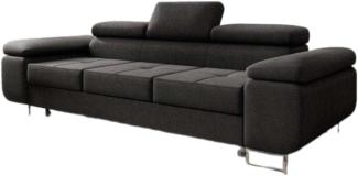 Designer Sofa Triora mit Schlaffunktion (Stoff) Schwarz