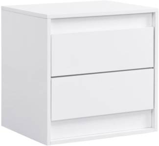 Vente-unique - Nachttisch mit 2 Schubladen - Mit LED-Beleuchtung - MDF - Weiß - RUKALO