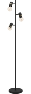 Eglo 900179 Stehleuchte LURONE E27 3X10W Stahl schwarz, messing L:20. 5cm B:5cm H:160cm mit Fußtrittschalter