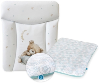 Ceba Baby® Wickelauflage 50x70 cm – Weiche Baby Wickelunterlage - Wasserdicht, abwaschbar - inkl. abnehmbarem Baumwollbezug – Für Jungen und Mädchen – OEKO-TEX® Standard 100 – Made in EU