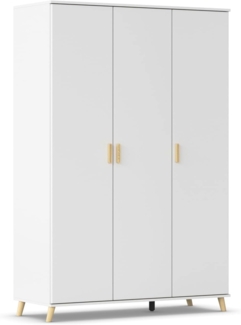 Rauch Möbel Falun Drehtürenschrank Schrank Kleiderschrank Weiss, 3-türig, inklusive 1 Kleiderstange, 4 Einlegeböden, BxHxT 137 x 203 x 53 cm