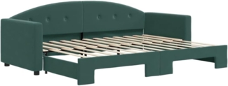 vidaXL Tagesbett Ausziehbar Dunkelgrün 80x200 cm Samt 3197296