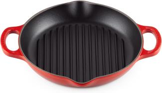 Le Creuset Signature Grillplatte rund 25 cm Kirschrot - Rot - 25 bis 28 cm