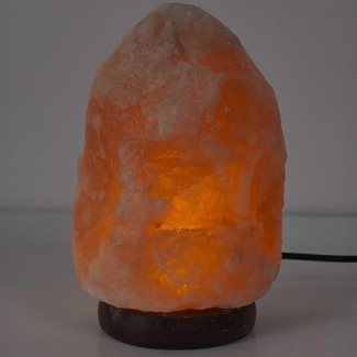 HOME DECO FACTORY, LA99761, Pink Salt Lamp with Wooden Base - Decorative Lighting, Soothing Lighting, Air Purifying Benefits, Ideal for Meditation and Relaxation - 20 cm, Pink