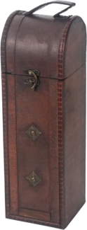 HMF Geschenkbox Vintage Weinbox, Geschenkkiste für besondere Anlässe, Deko Geschenk aus Holz für 1 Weinflasche, Hochformat, Italien